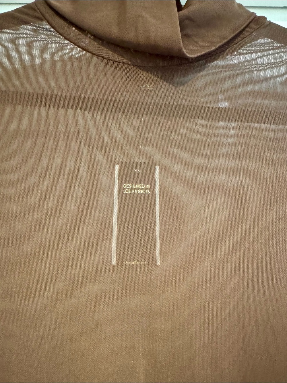 revolve Women’s Brown Long-Sleeve Mesh Swim Bodysuit NWT - Picture 4 of 5